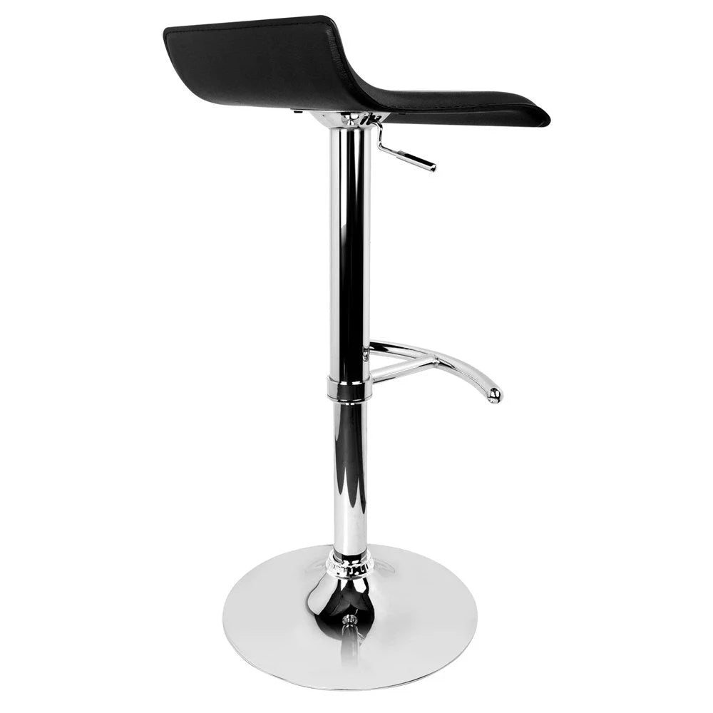 PU Leather Wave-Style Bar Stools (Set of 2) Black - Bar