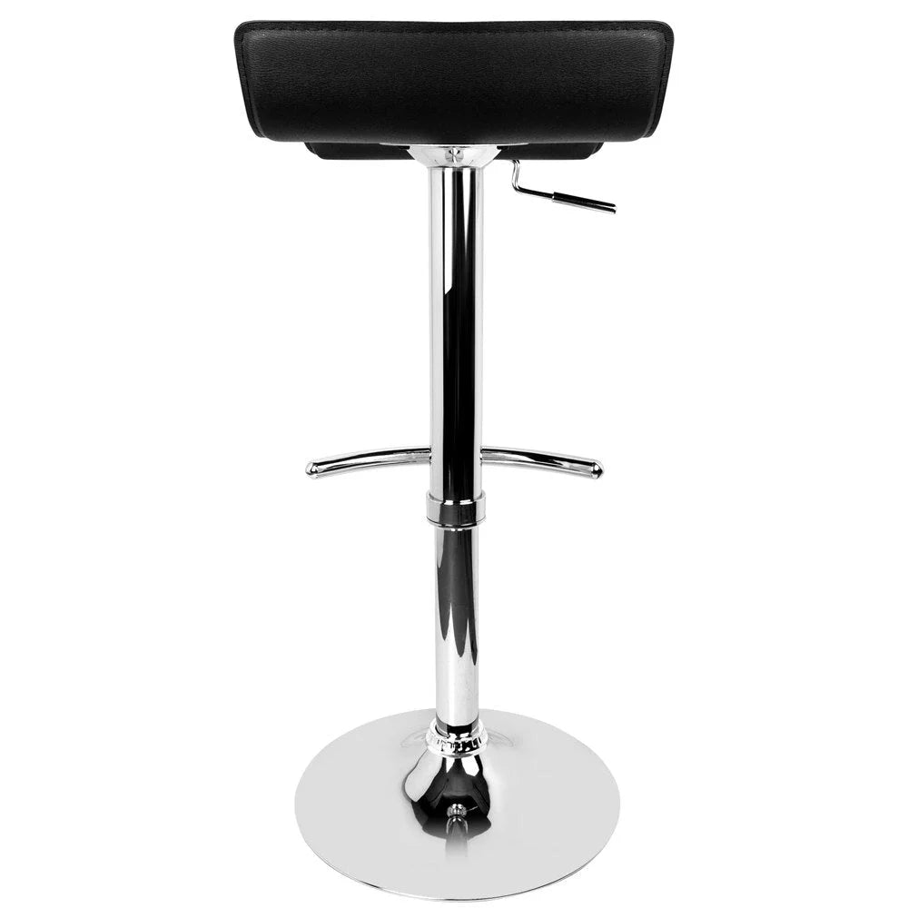 PU Leather Wave-Style Bar Stools (Set of 2) Black - Bar