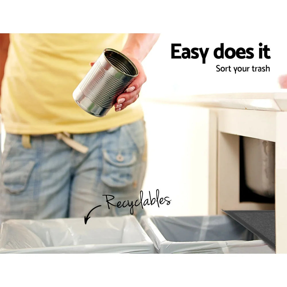 Pull‑Out Bin 15 L × 2 Black