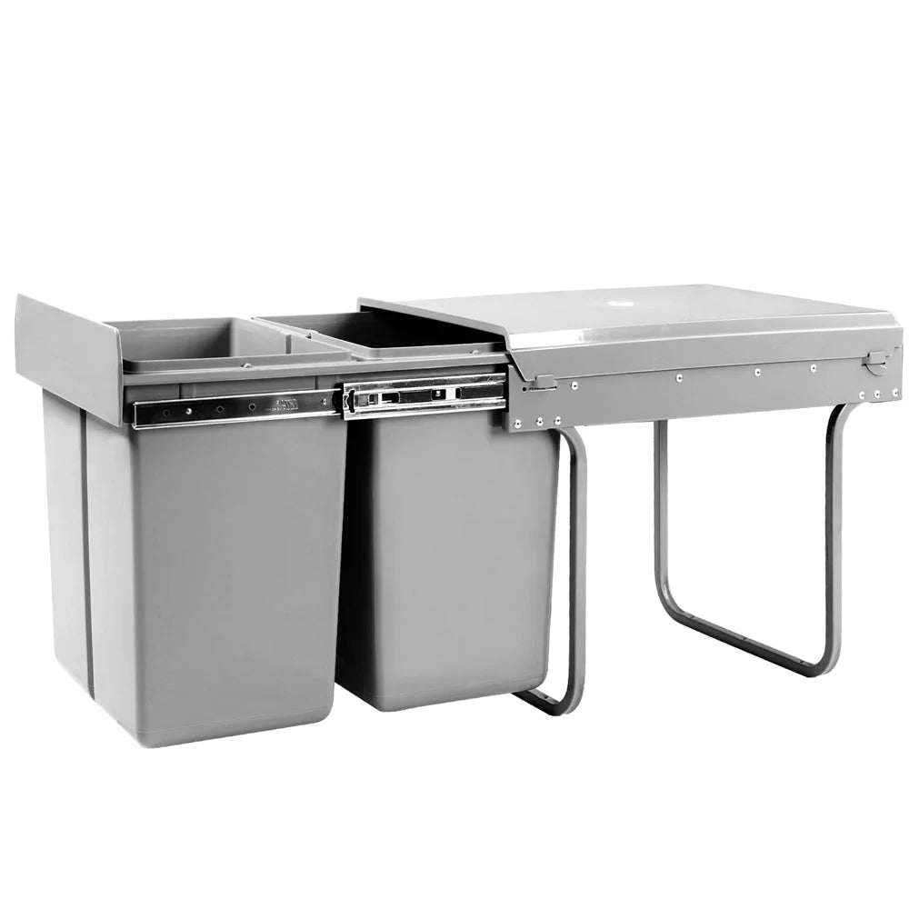Pull-Out Bin 20L x 2 Grey - Kitchen Bins