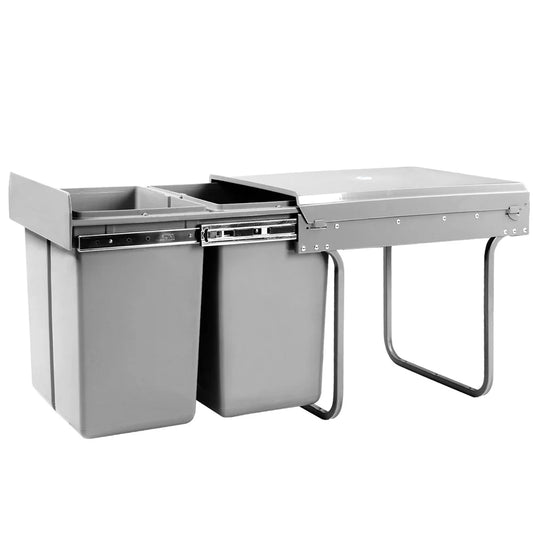 Pull-Out Bin 20L x 2 Grey - Kitchen Bins
