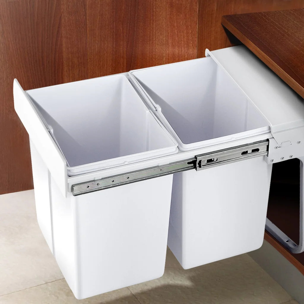 Pull-Out Bin 20L x 2 White