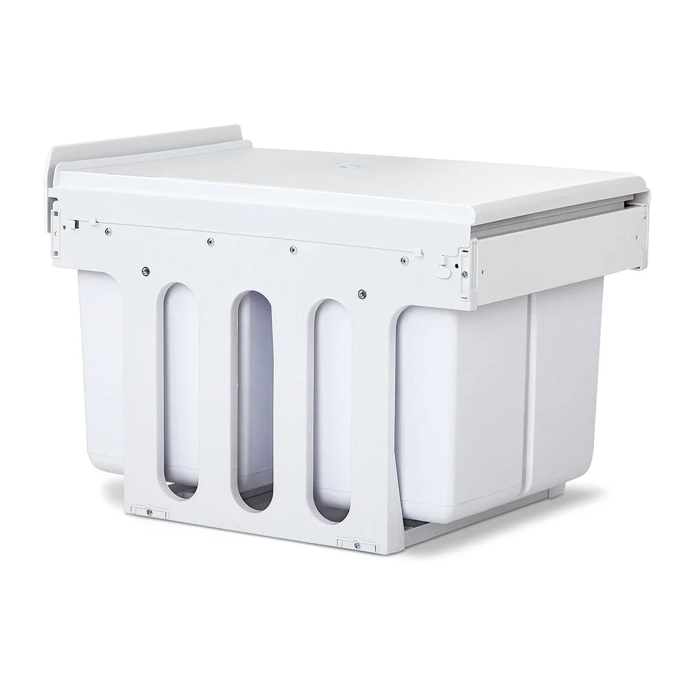 Pull Out Bin Set of 2 15L - White - Outdoor