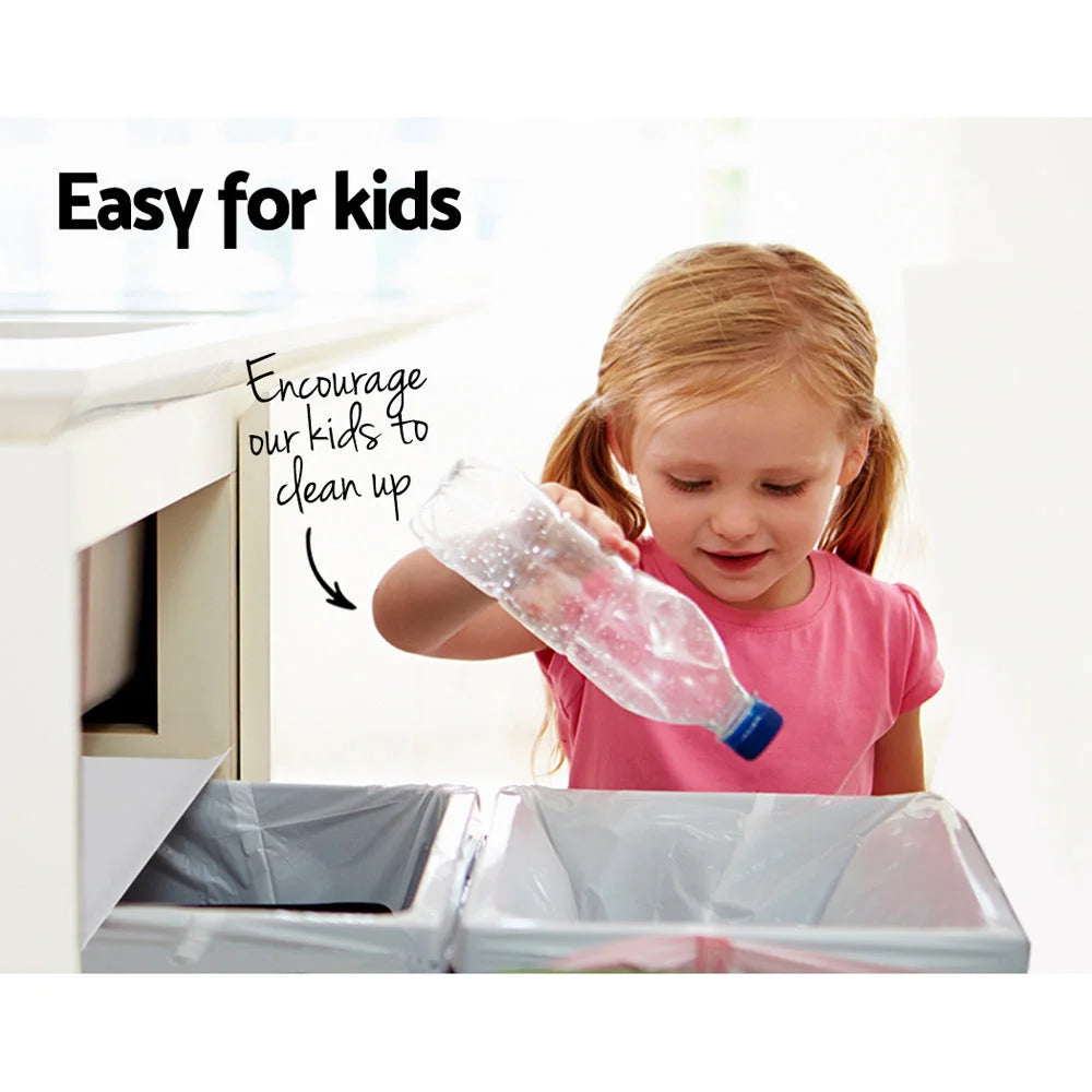 Pull Out Bin Set of 2 15L - White - Outdoor