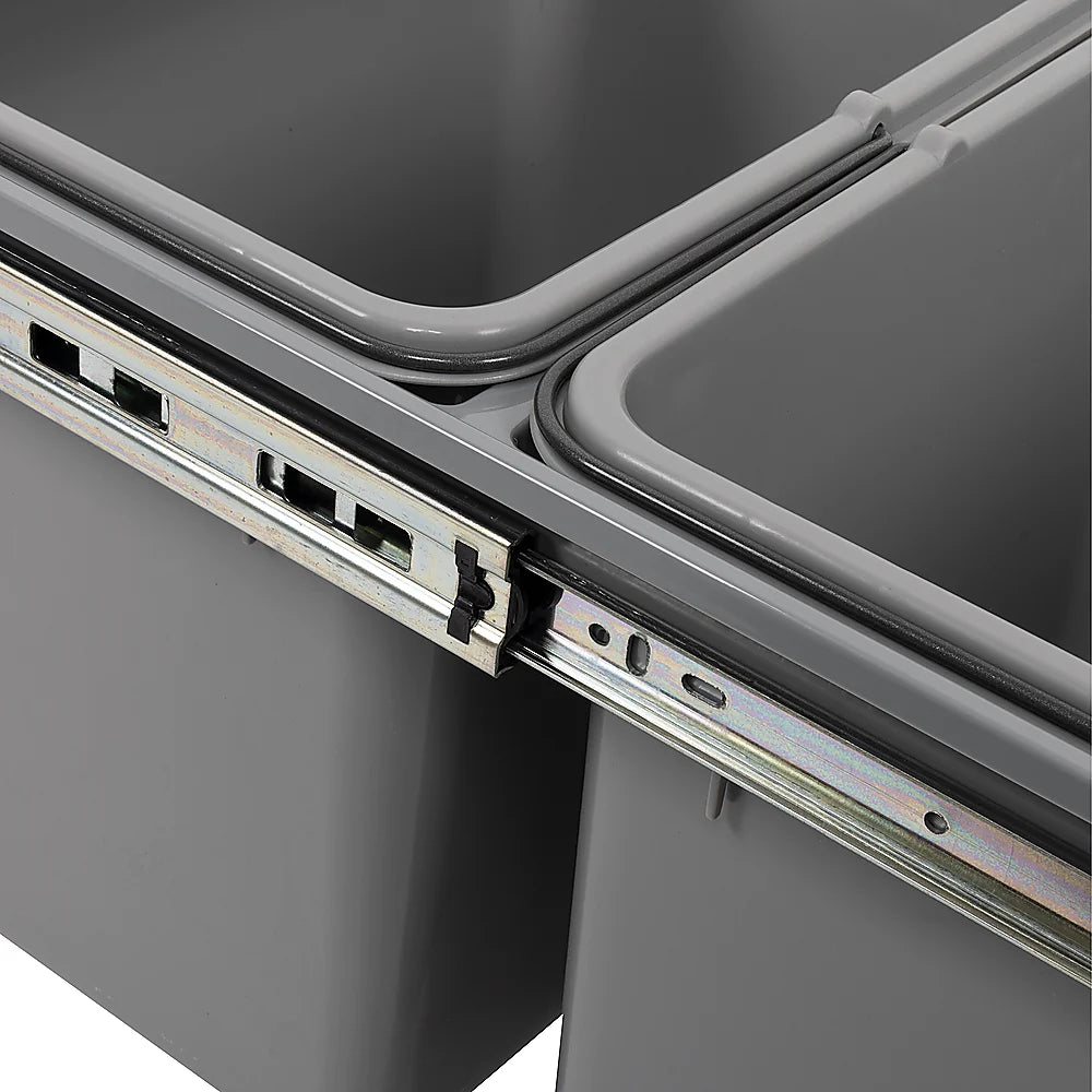 Pull Out Trash Bin Set of 2 15L Dual Kitchen Garbage Waste