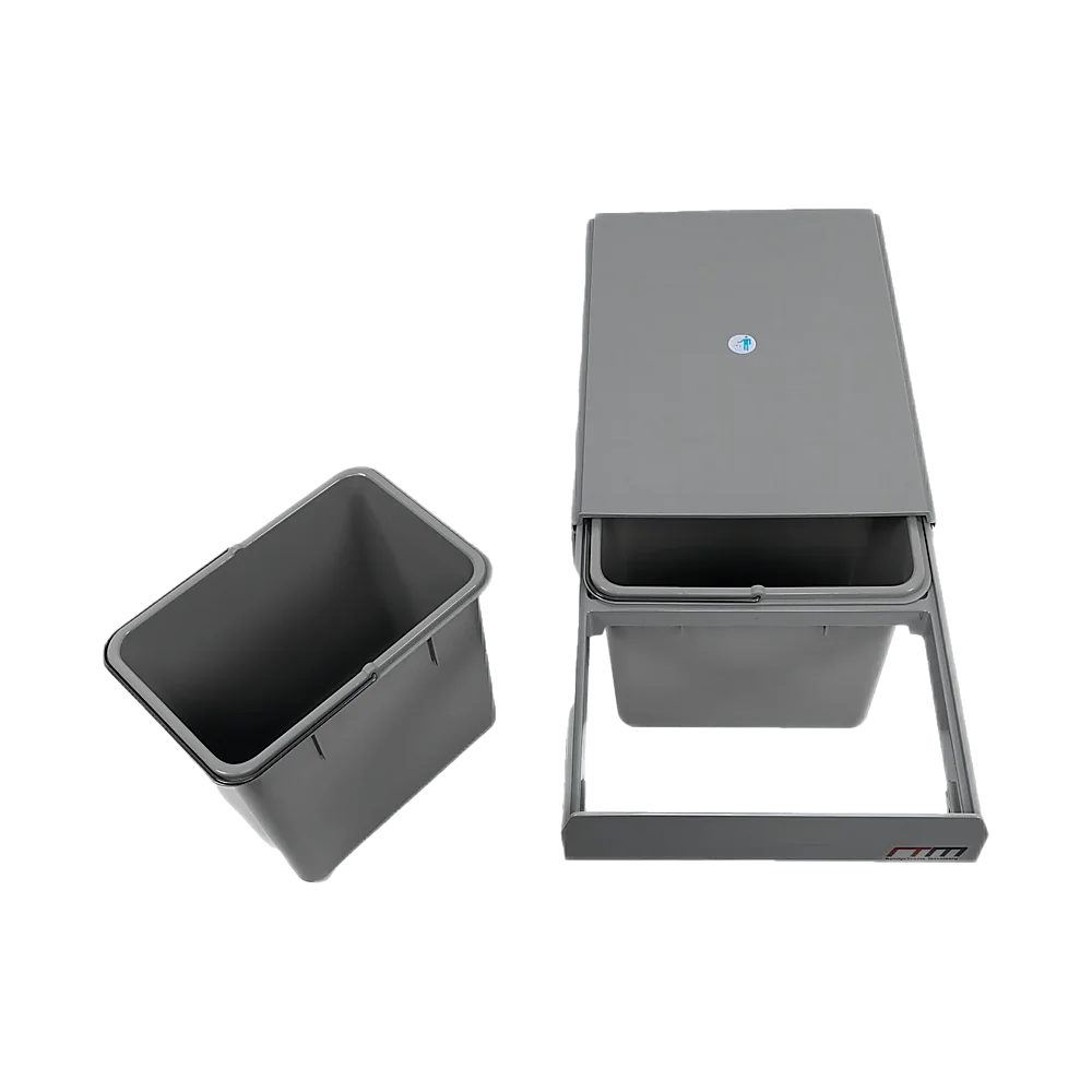 Pull Out Trash Bin Set of 2 15L Dual Kitchen Garbage Waste