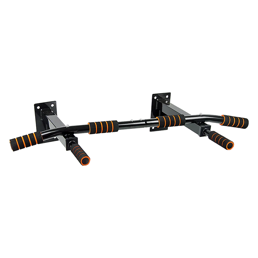 Pull up bar with storage shelves and support legs