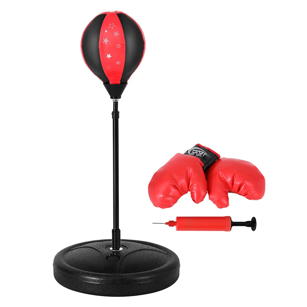 Punching Boxing Bag Stand Set with Gloves and Pump - Height