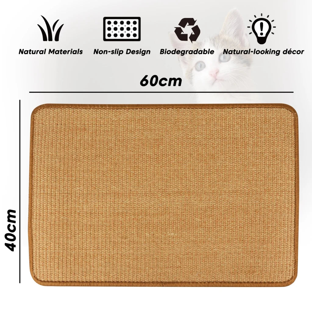 PupLily Natural Sisal Cat Scratch Mat 40 X 60 CM - Pet Care