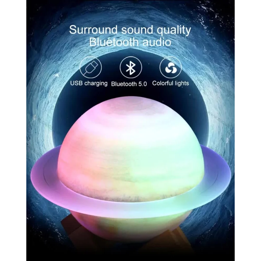 Purle And Blue 3D Saturn Ring Bluetooth Speaker