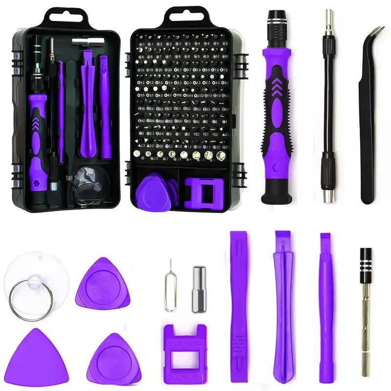 Purple 115-in-1 Precision Screwdriver Tool Kit