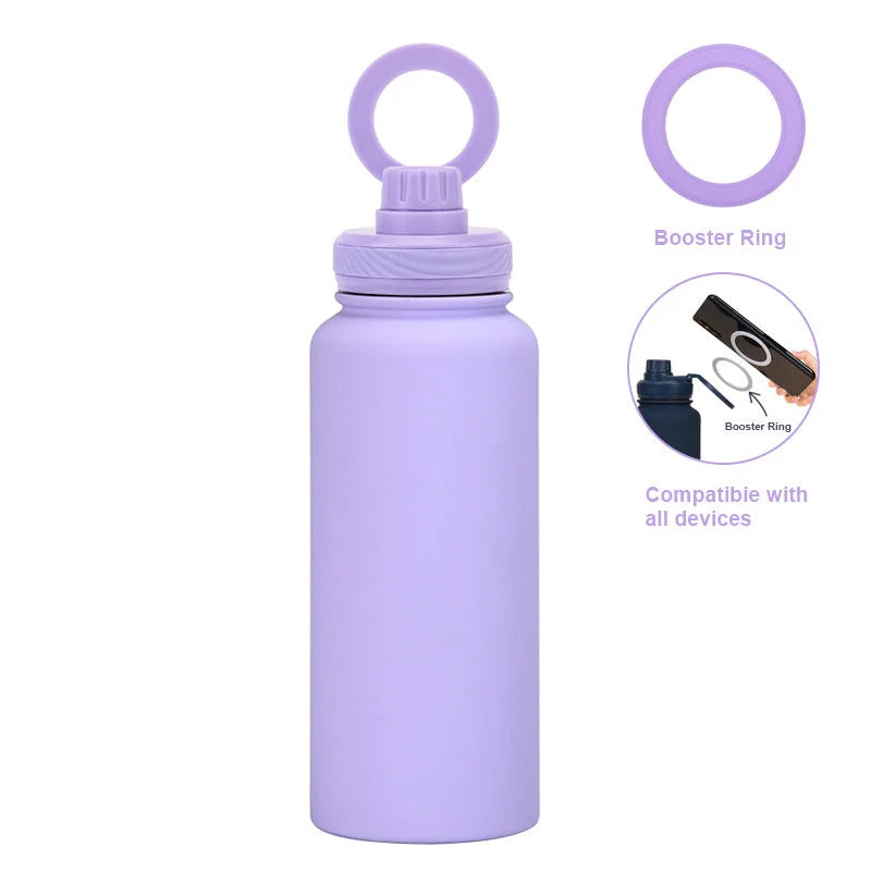 Purple 1L Stainless Steel Water Bottle with Magnetic