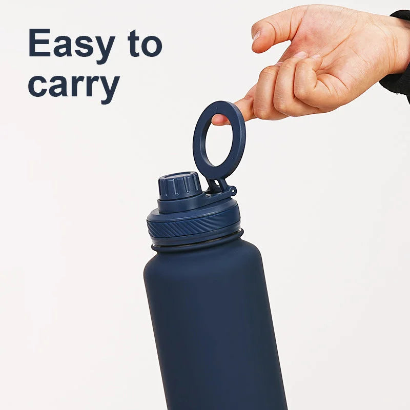 Purple 1L Stainless Steel Water Bottle with Magnetic Phone