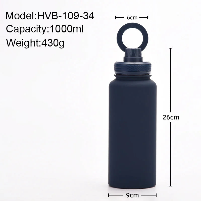 Purple 1L Stainless Steel Water Bottle with Magnetic Phone