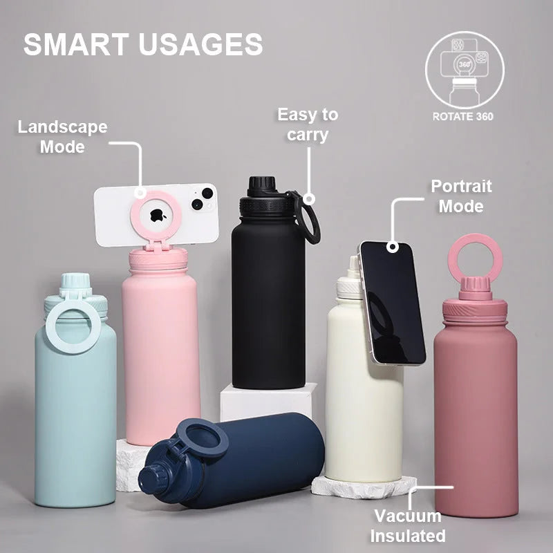 Purple 1L Stainless Steel Water Bottle