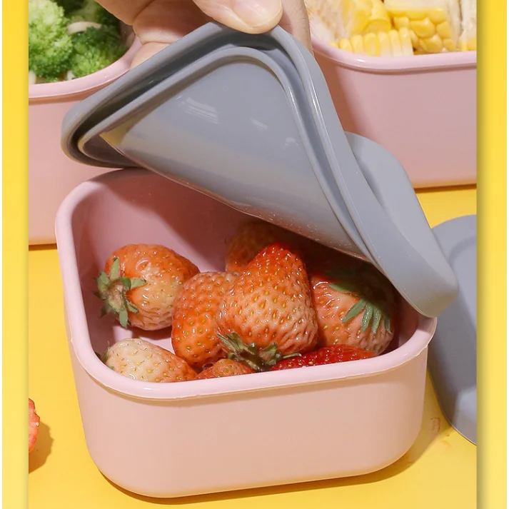 Purple 3-Piece Stackable Silicone Food Storage Container