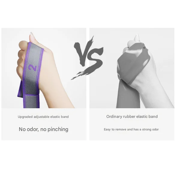 Purple 9-Loop Yoga Stretch Strap - Numbered Band