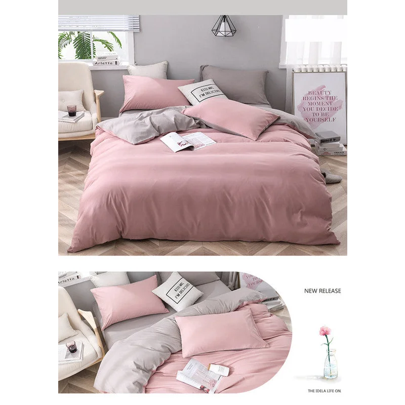 Purple And Light Pink Stitching Ultra-Soft Solid Color