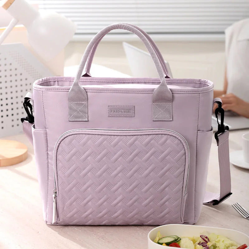 Purple Chic Insulated Lunch Tote Bag - 11L Large Capacity