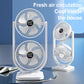 Purple Dual Head USB Rechargeable Desk Fan - Portable