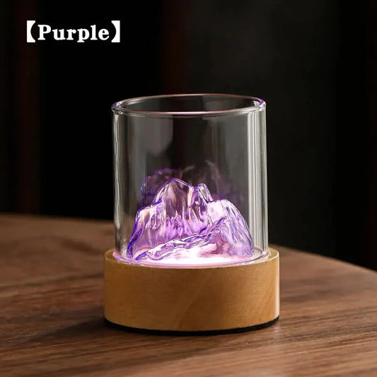 Purple Glass Mountain Ambient Night Light - USB