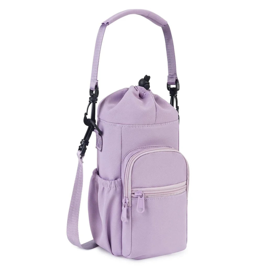 Purple Insulated Cup Holder Bag with Adjustable Strap