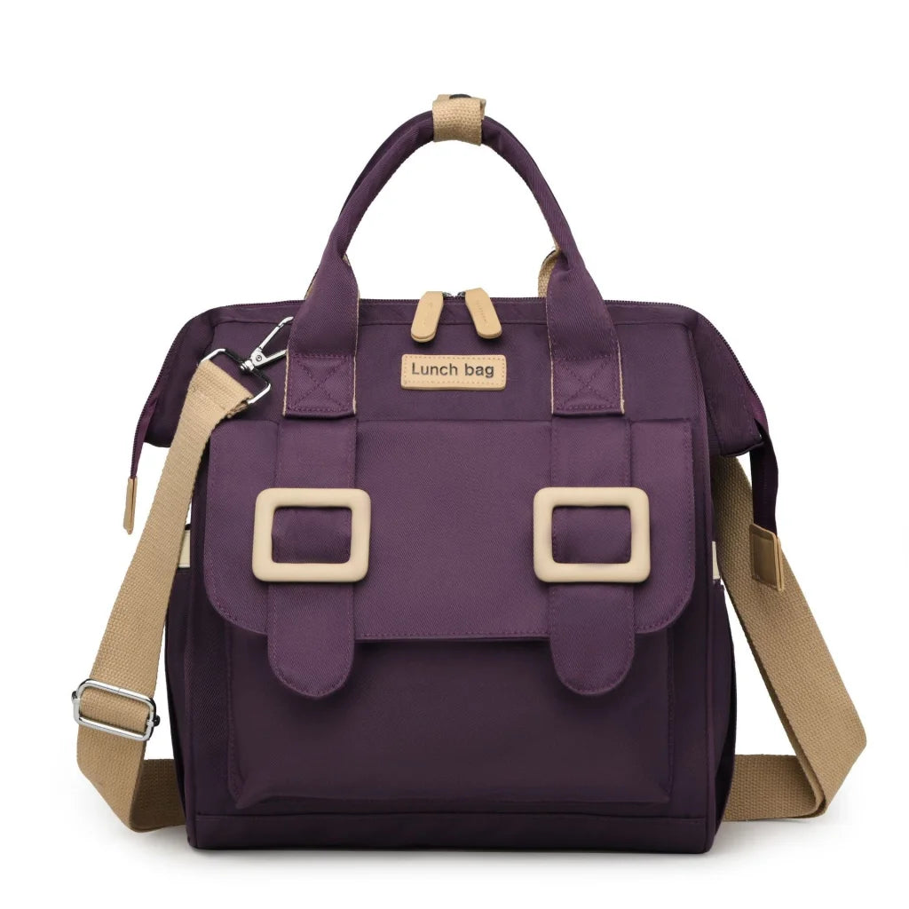 Purple Multifunctional Insulated Lunch Bag for Women