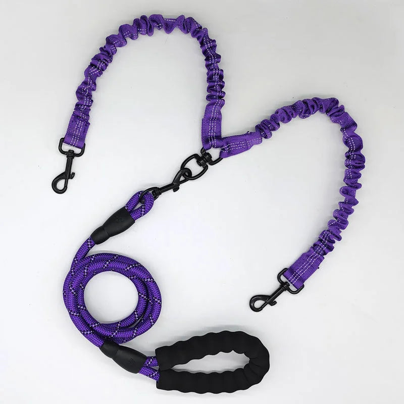 Purple Pet Double-Ended Rope + 1.5M Leash - Easy to walk