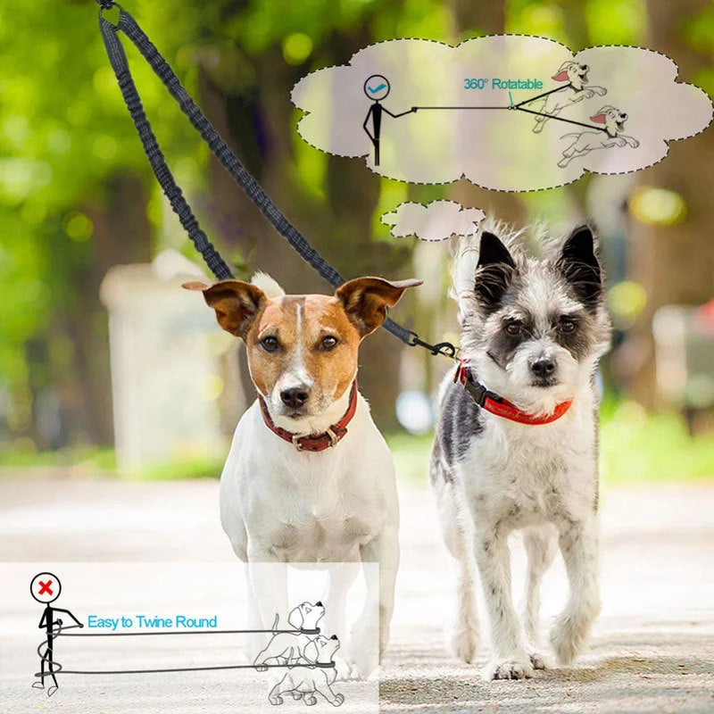Purple Pet Double-Ended Rope + 1.5M Leash - Easy to walk