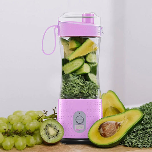 Purple Portable Mini Juicer - Rechargeable Electric Fruit