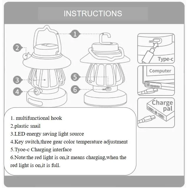 Purple Retro Snail Night Light - Portable Rechargeable