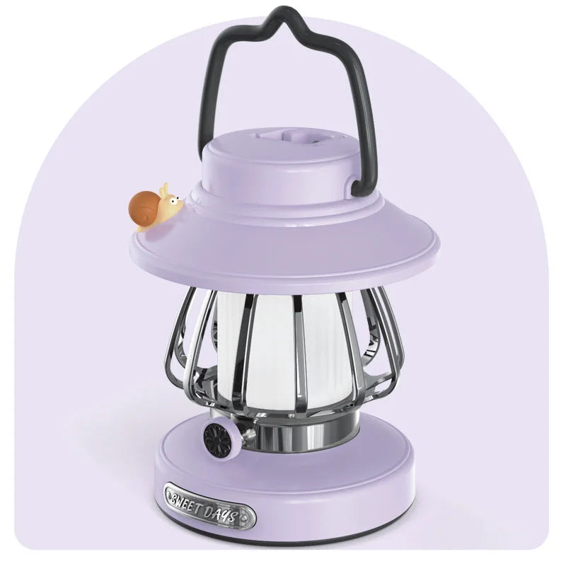 Purple Retro Snail Night Light - Portable Rechargeable