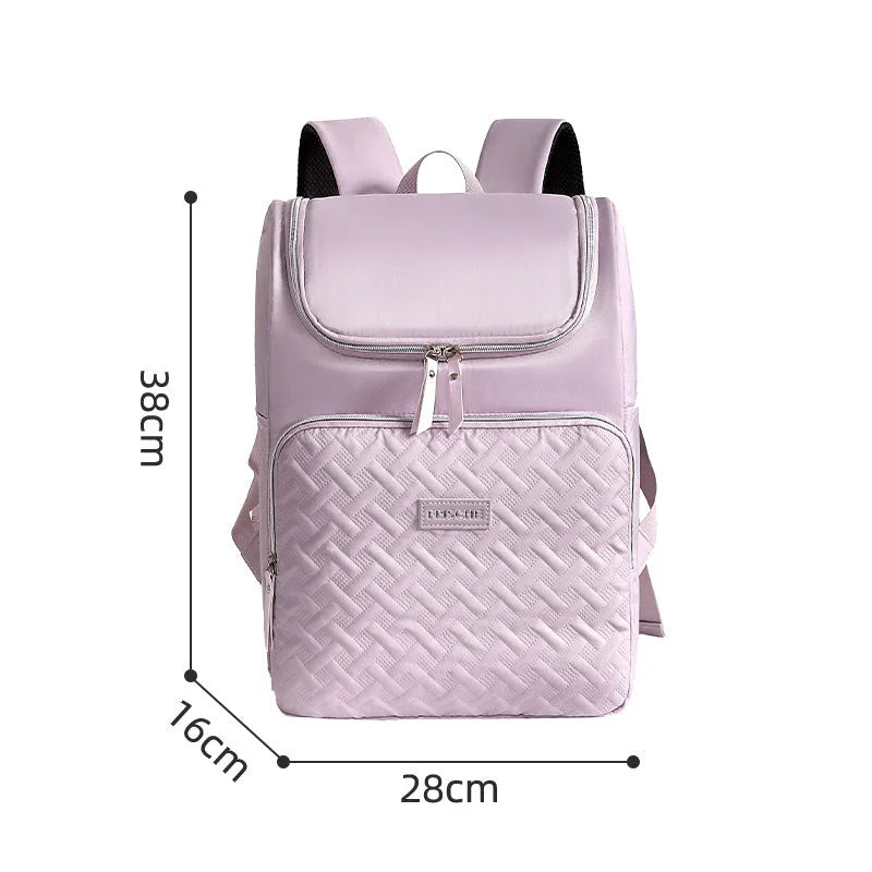 Purple Waterproof Insulated Backpack - Large Capacity