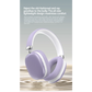 Purple Wireless Bluetooth Headphones - Over-Ear Deep Bass