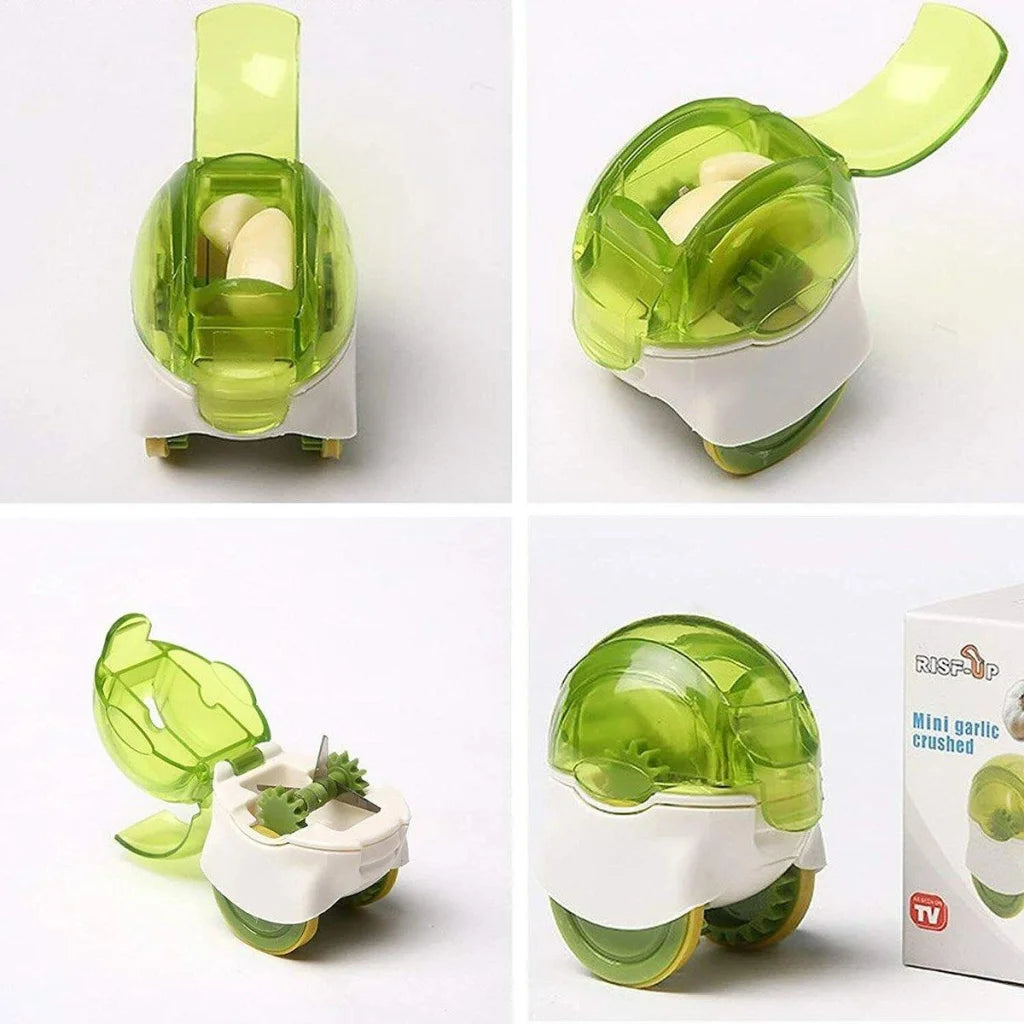 Push Garlic Crusher Roller Presser Slicer Mincer Kitchen Tool