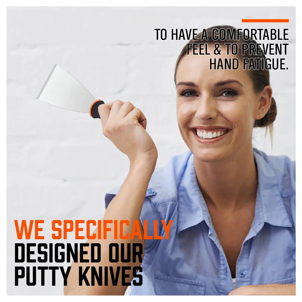 Putty Knife Set 5Pc Stainless Steel Joint Wall Scraper