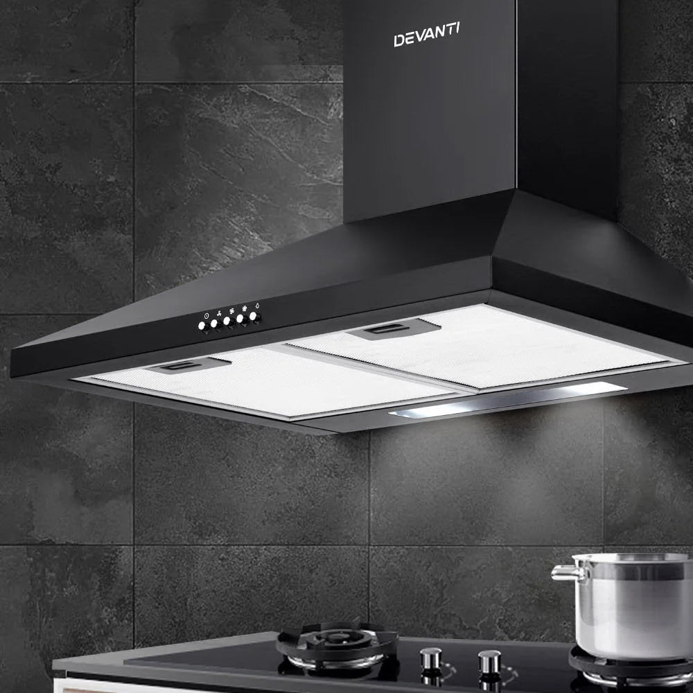 Pyramid Range Hood 600mm 60cm Kitchen Canopy Black