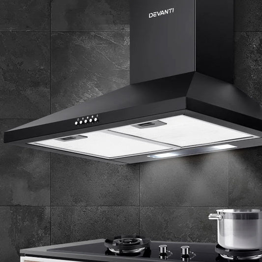 Pyramid Range Hood 600mm 60cm Kitchen Canopy Black