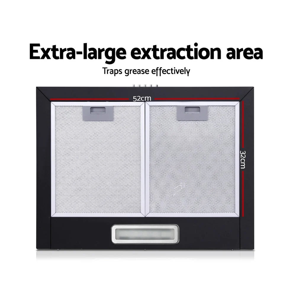 Pyramid Range Hood 600mm 60cm Kitchen Canopy Black