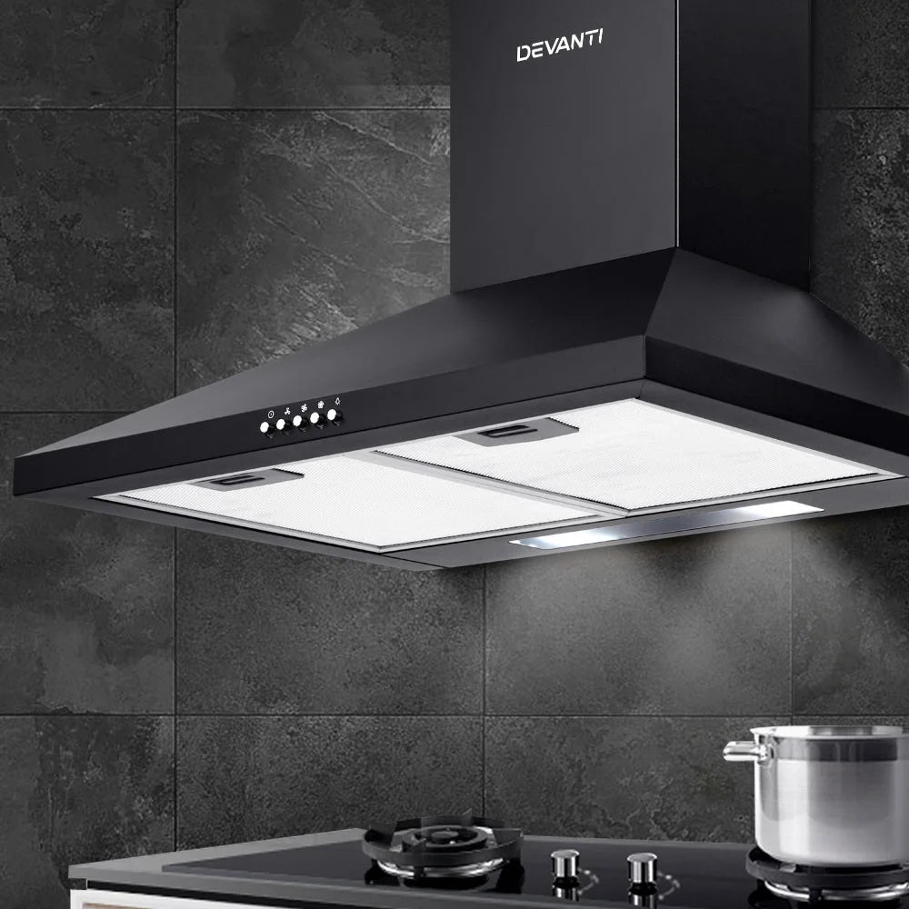 Pyramid Range Hood 600mm 60cm Kitchen Canopy Black