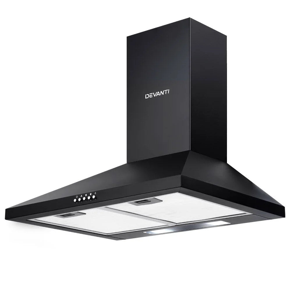 Pyramid Range Hood 600mm 60cm Kitchen Canopy Black