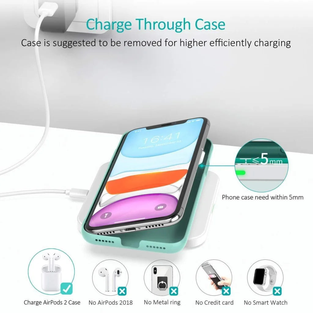 Qi Certified Fast Wireless Charging Pad Black & White 2