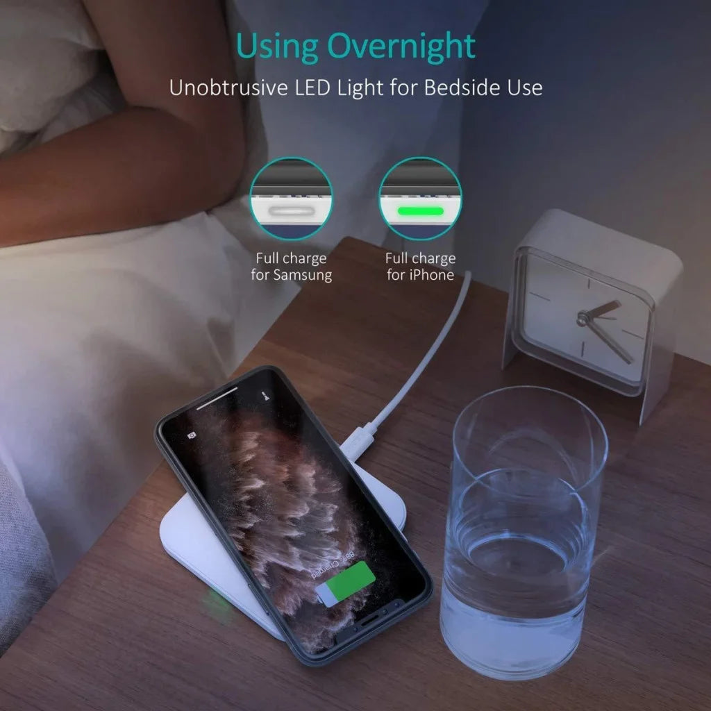 Qi Certified Fast Wireless Charging Pad Black & White 2