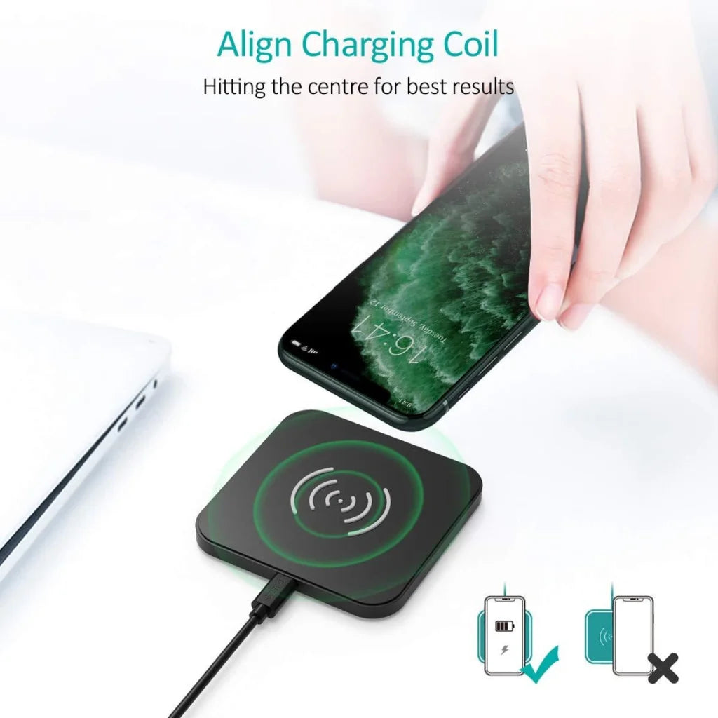 Qi Certified Fast Wireless Charging Pad Black & White 2