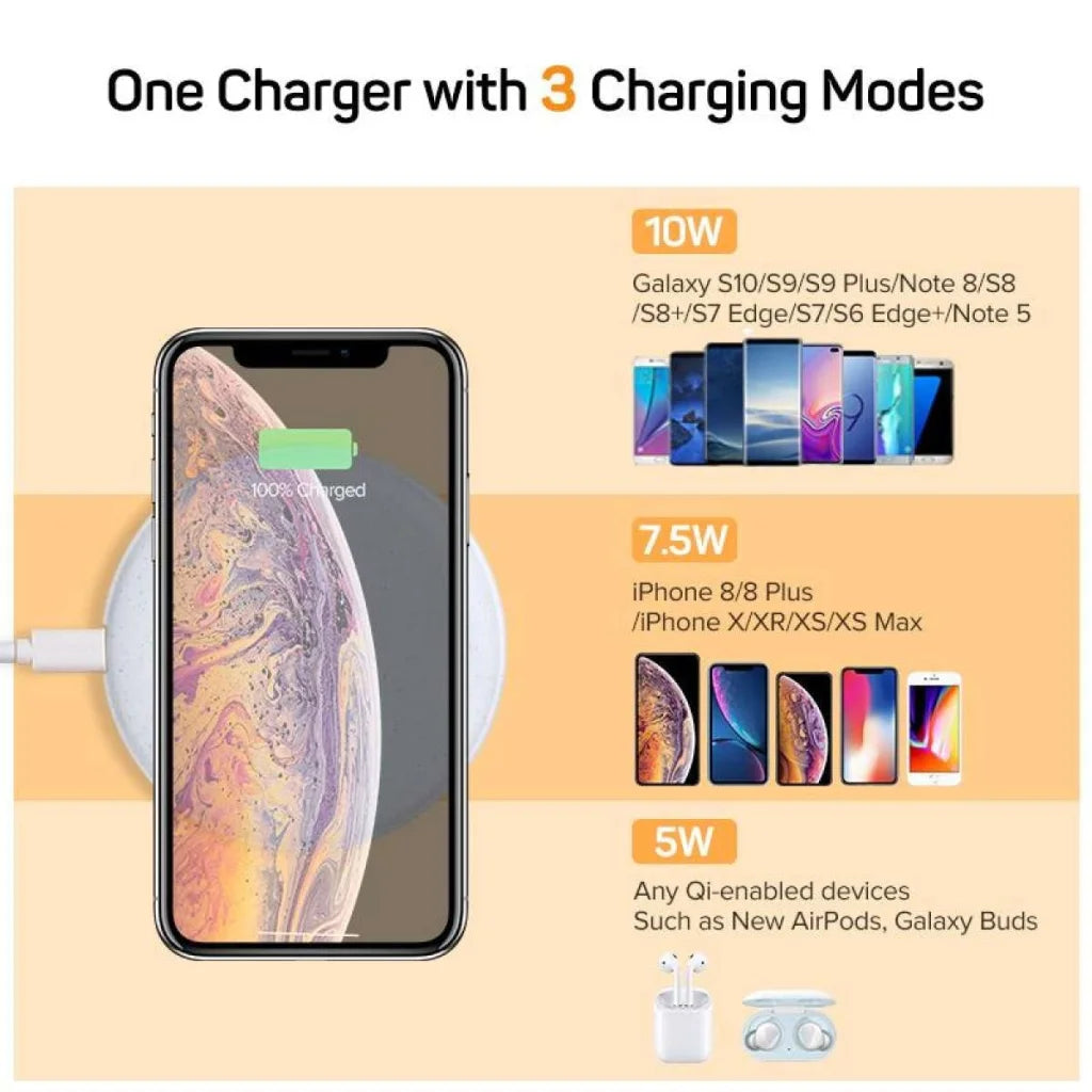 QI Wireless Charger - White (60112) - Battery Chargers &