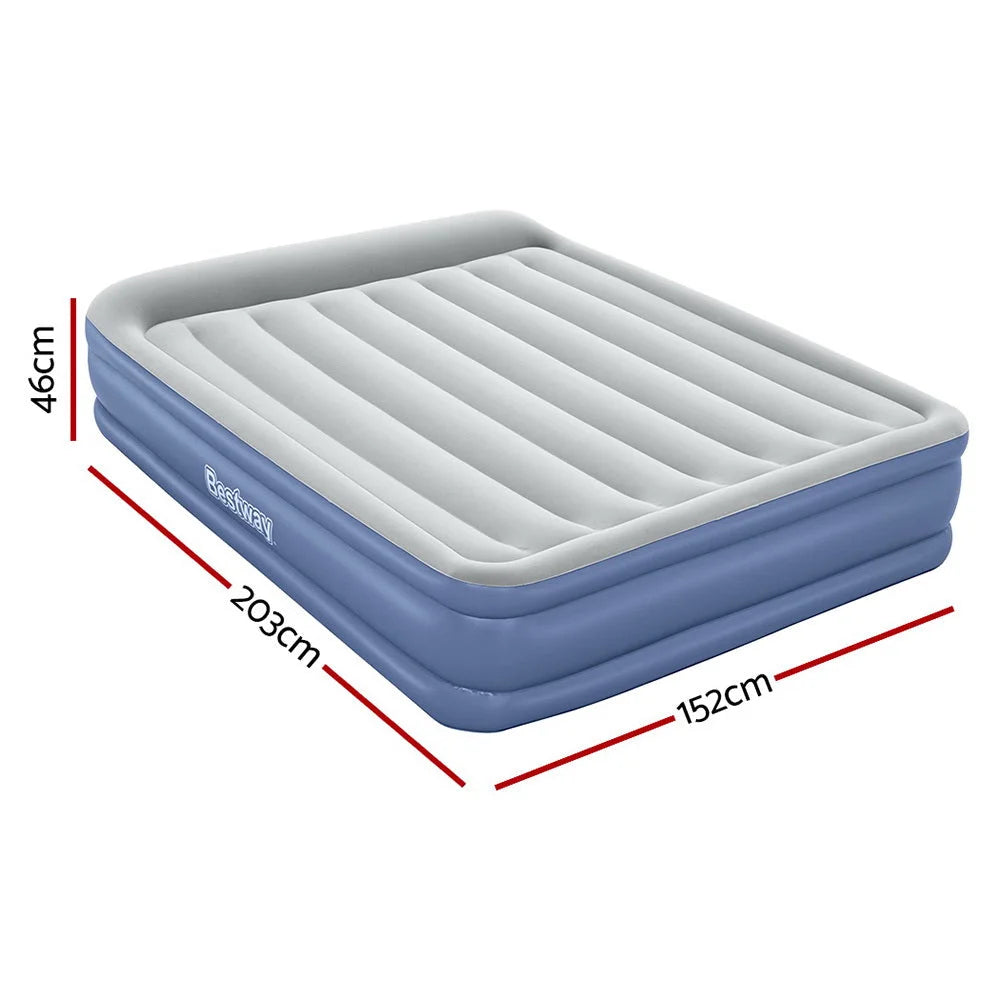 Queen Air Bed Inflatable Mattress Sleeping Mat Battery