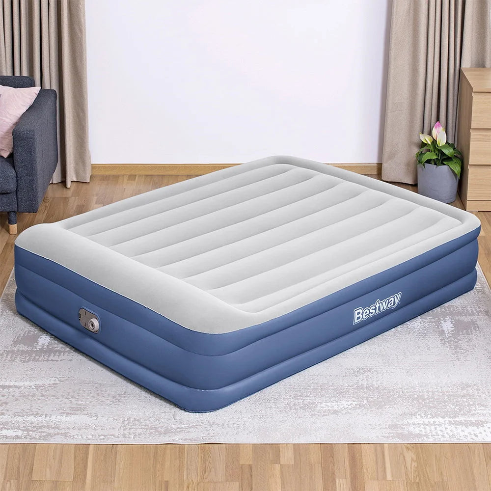 Queen Air Bed Inflatable Mattress Sleeping Mat Battery