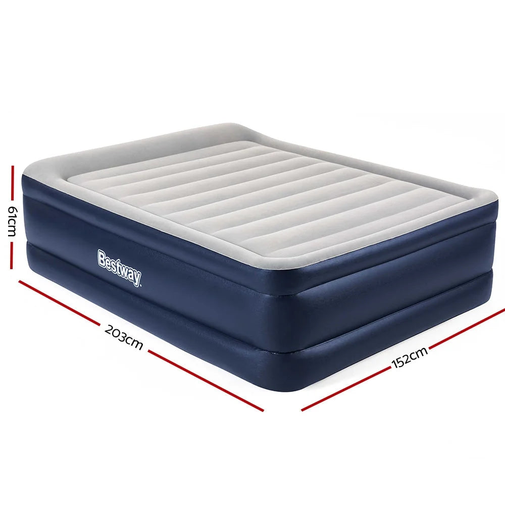 Queen Air Bed Inflatable Mattress Sleeping Mat Battery