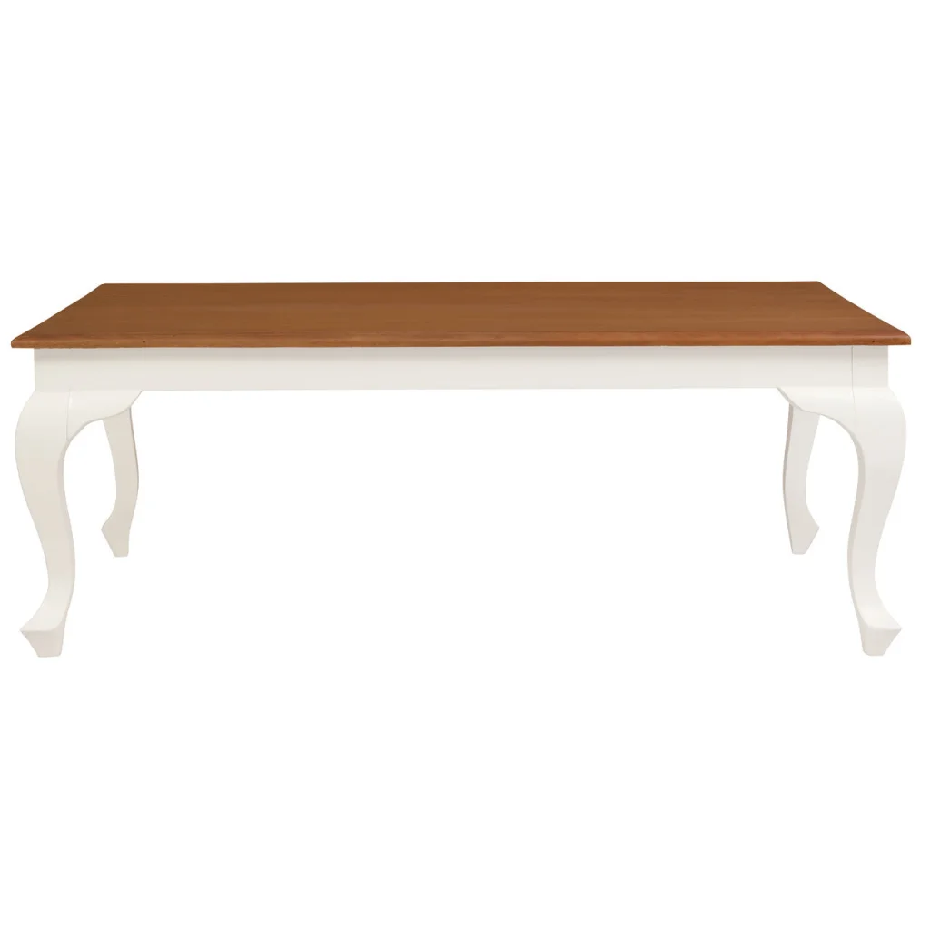 Queen Anne Coffee Table 120 x 70 cm - White Caramel