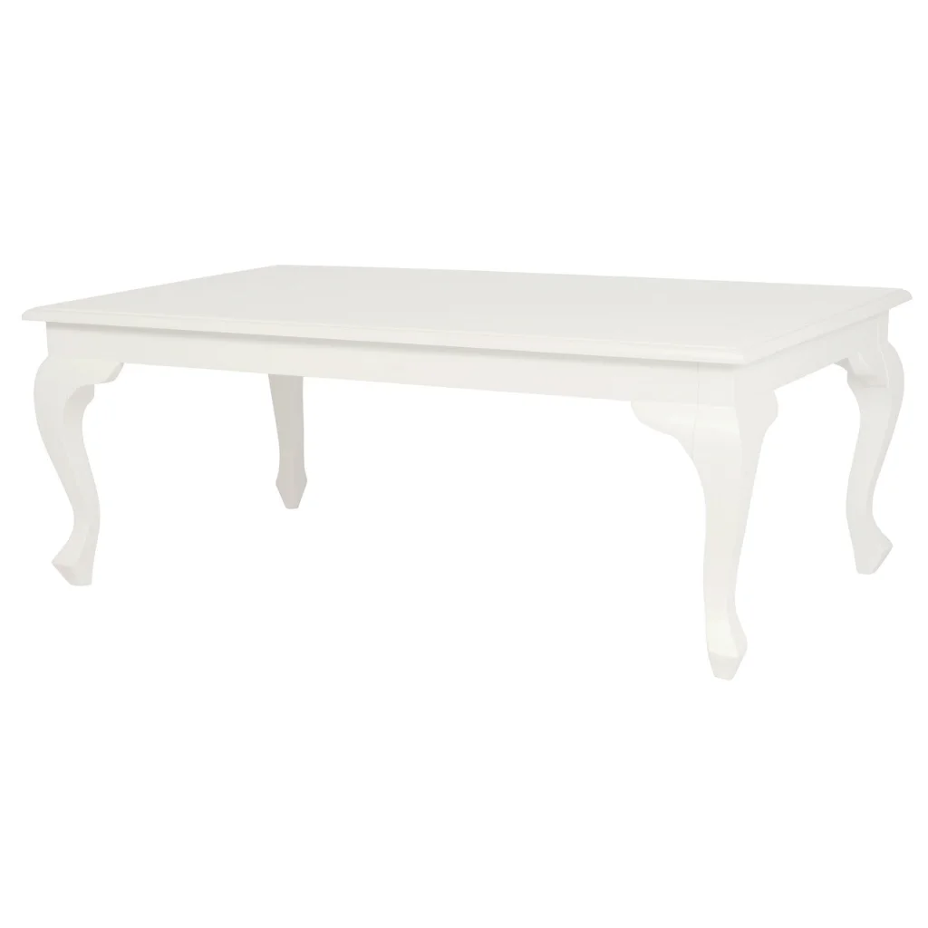 Queen Anne Coffee Table 120 x 70 cm - White - Furniture >